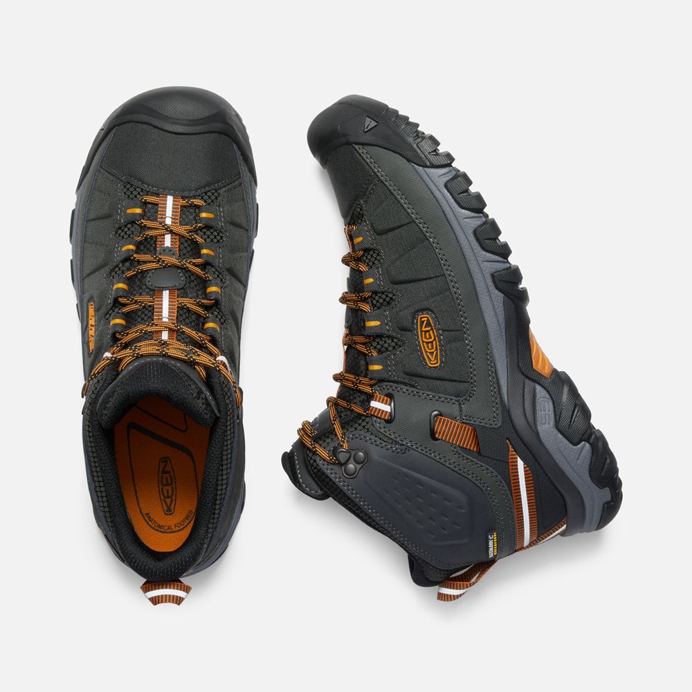 Botas de Seguridad Keen Mexico Negros/Dorados - Hombre Targhee Exp Waterproof Mid - HO4517062